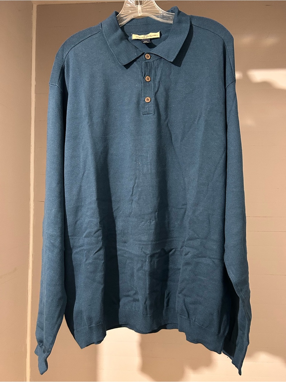 Tommy Bahama Men's Long-Sleeve Polo in Teal